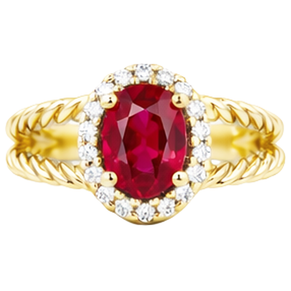 1.16 Carats Natural Earth Mined Diamond ( Not Lab Grown ) Ruby Gemstone Ring Oval White Gold 14K