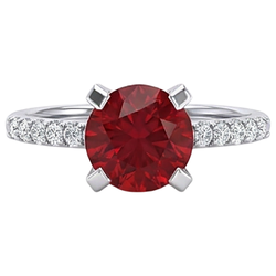Natural Ruby Ring 1.20ct - White Gold 14K