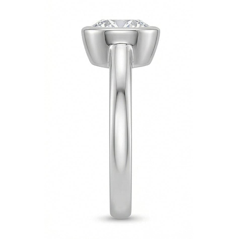 1.20 Ct Round Bezel Set Natural Earth Mined Diamond Wedding Solitaire Ring White Gold 14K
