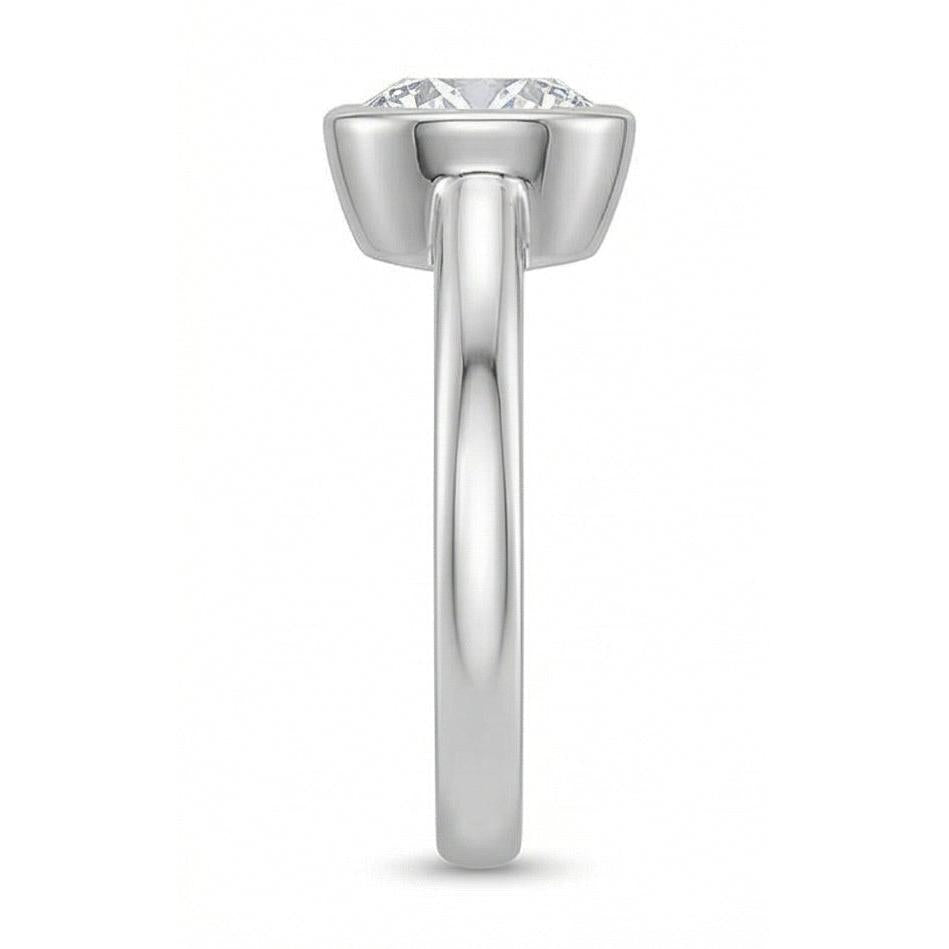 1.20 Ct Round Bezel Set Real Natural Earth Mined Diamond ( Not Lab Grown ) Wedding Solitaire Ring White Gold 14K