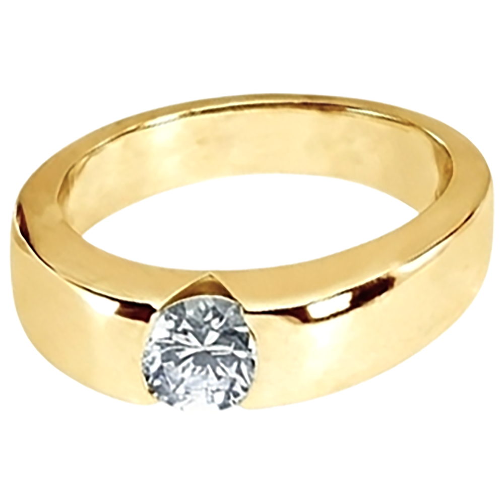 1.25 Ct. Round Brilliant Natural Earth Mined Diamond ( Not Lab Grown )  Solitaire Engagement Ring Gold Gents