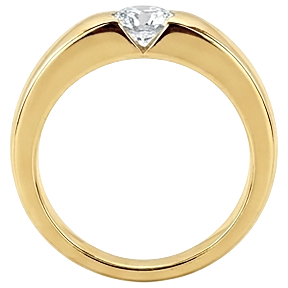 1.25 Ct. Round Brilliant Natural Earth Mined Diamond ( Not Lab Grown )  Solitaire Engagement Ring Gold Gents