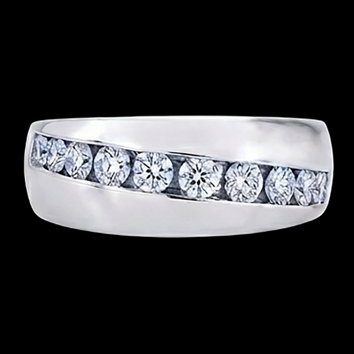 1.25 Ct Round Cut Natural Earth Mined Diamond ( Not Lab Grown )  Mens Wedding Band Ring14K White Gold