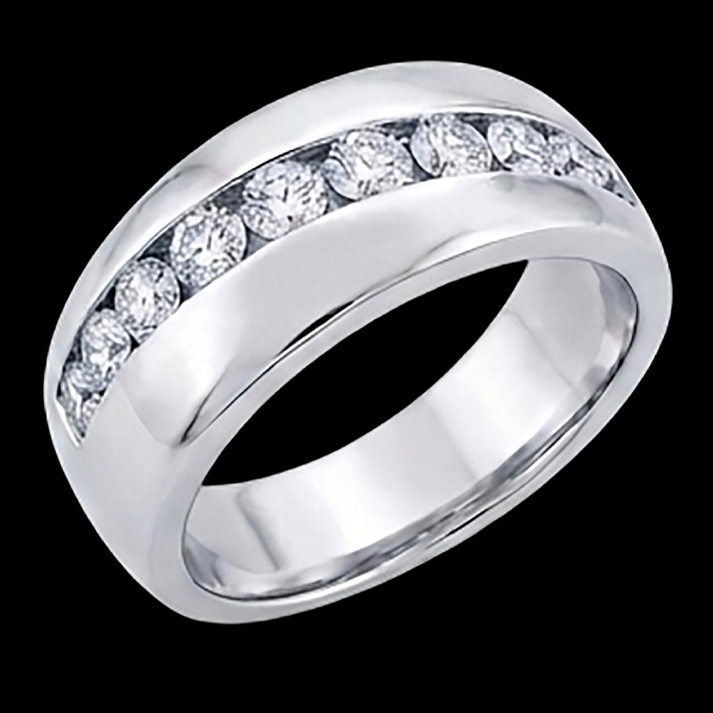 1.25 Ct Round Cut Natural Earth Mined Diamond ( Not Lab Grown )  Mens Wedding Band Ring14K White Gold