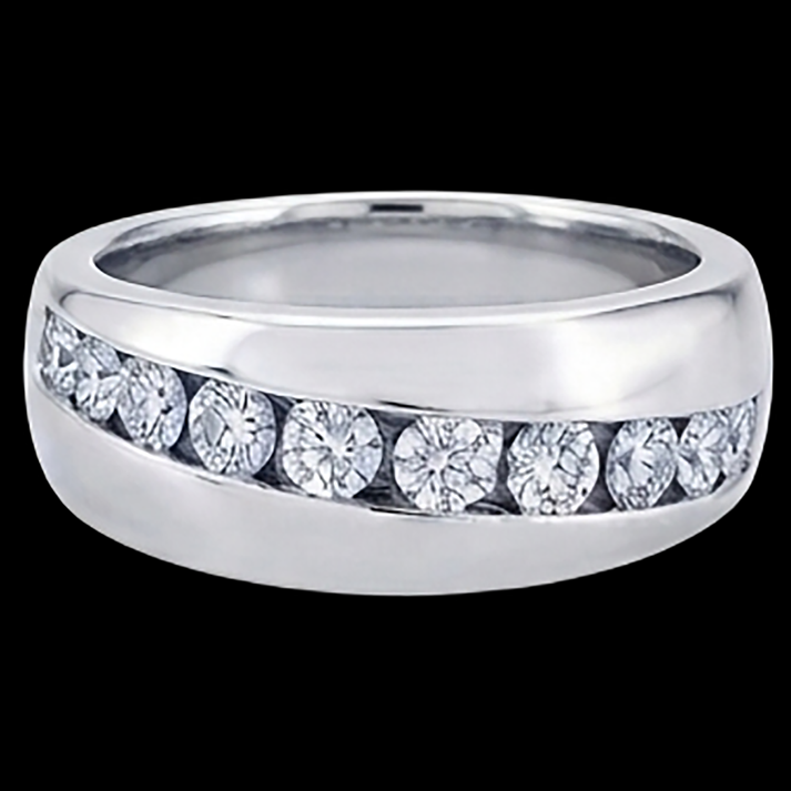 1.25 Ct Round Cut Natural Earth Mined Diamond ( Not Lab Grown )  Mens Wedding Band Ring14K White Gold