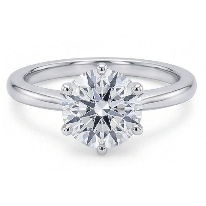 1.25 Ct White Gold Ladies Round Cut Solitaire Natural Earth Mined Diamond Wedding Ring