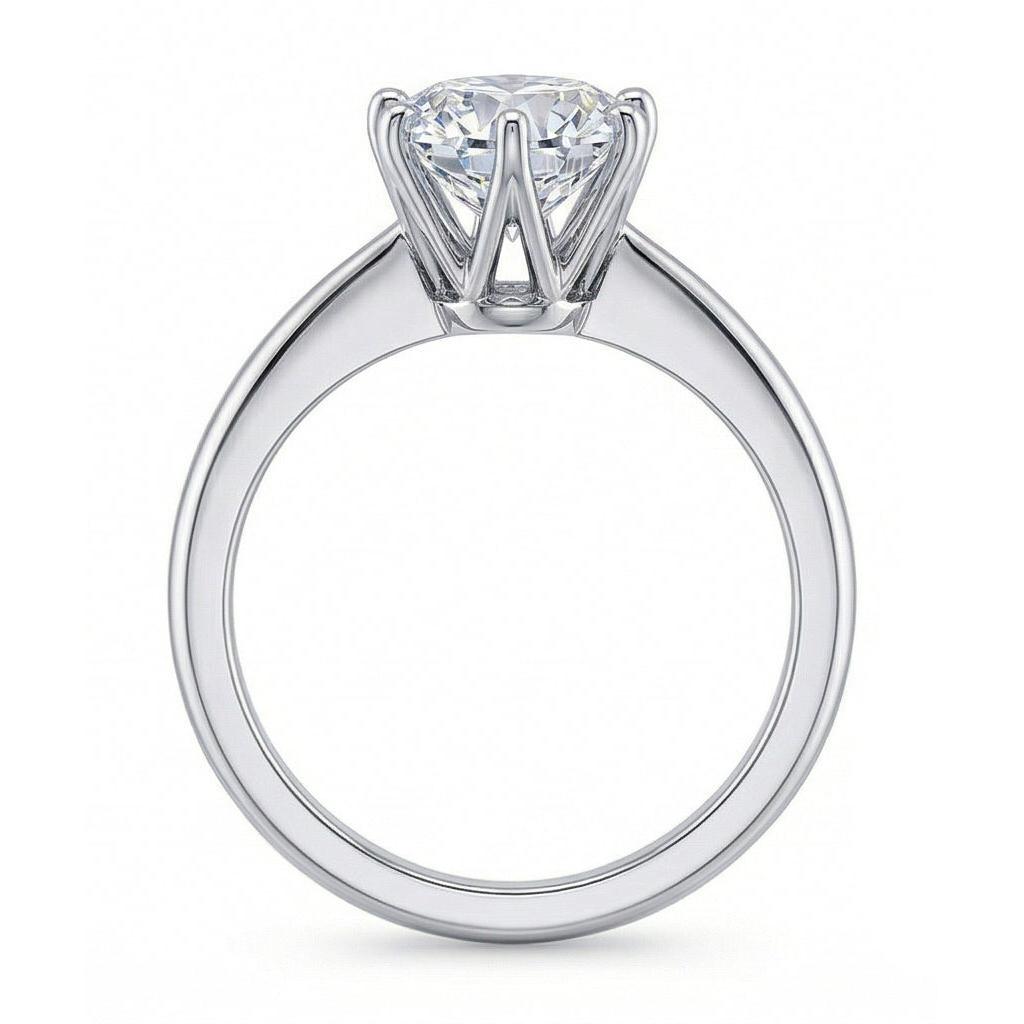 1.25 Ct White Gold Ladies Round Cut Solitaire Natural Earth Mined Diamond Wedding Ring