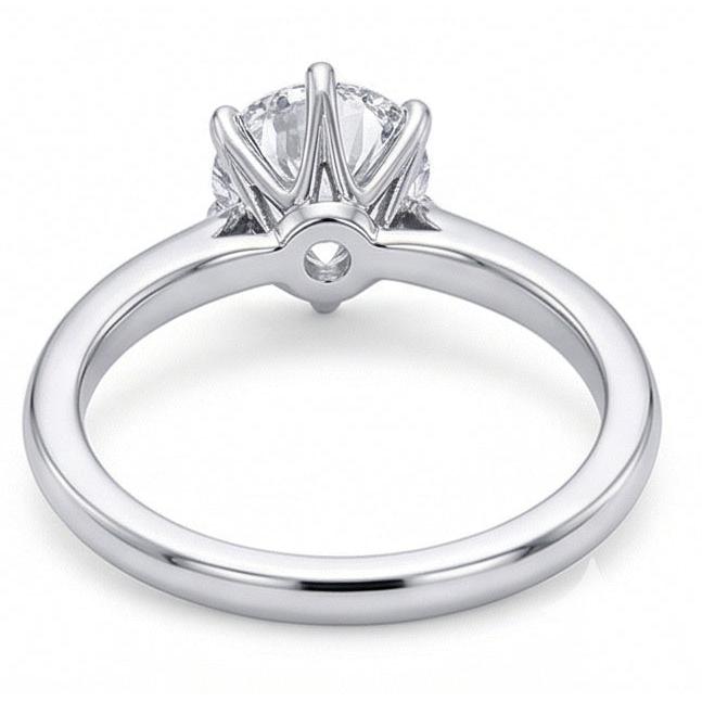 1.25 Ct White Gold Ladies Round Cut Solitaire Natural Earth Mined Diamond Wedding Ring