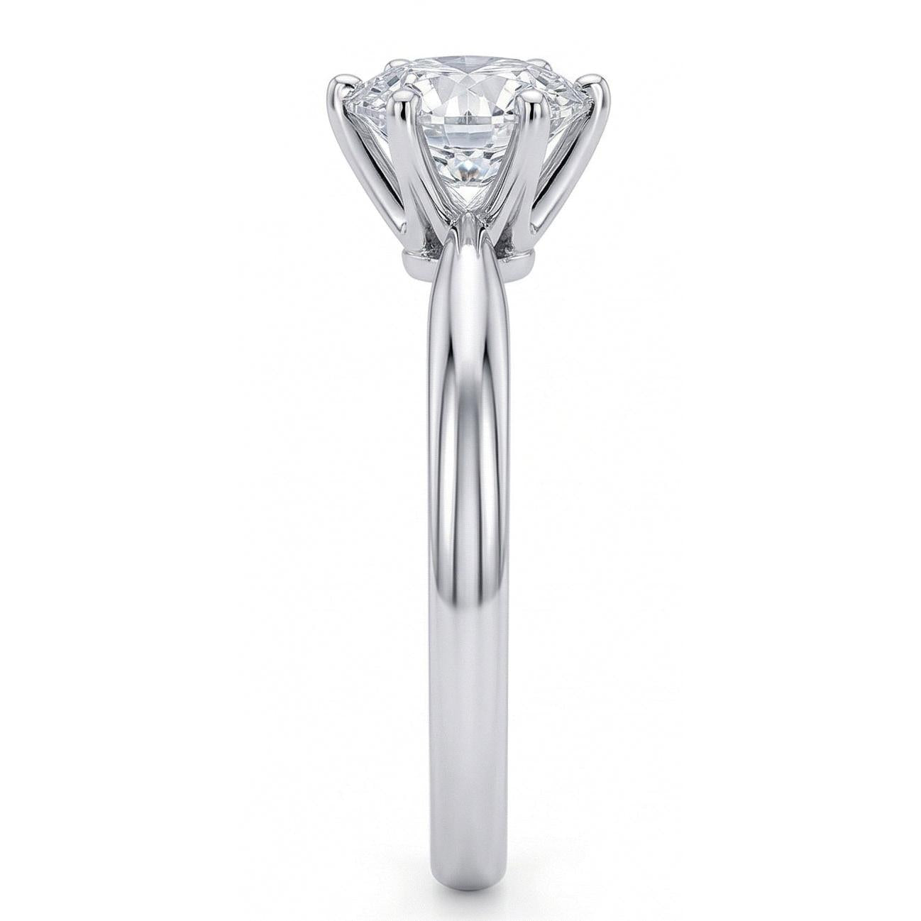 1.25 Ct White Gold Ladies Round Cut Solitaire Real Natural Earth Mined Diamond ( Not Lab Grown ) Wedding Ring