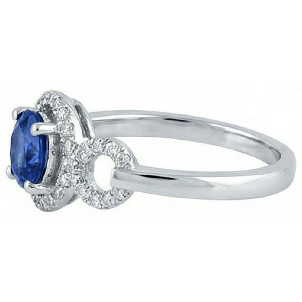 1.35 Ct Ceylon Sapphire Gemstone Round Cut Natural Earth Mined Diamond ( Not Lab Grown )  Ring
