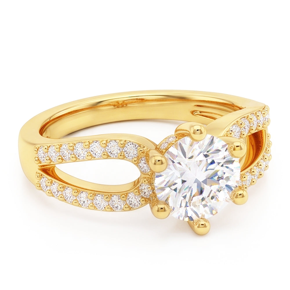 1.4 Ct Real Natural Earth Mined Diamond ( Not Lab Grown )  Wedding Ring 14K Yellow Gold Six Prong Set