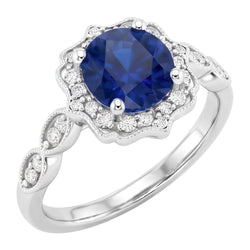 1.4 Ct Round Cut Sri Lanka Sapphire Gem Stone Ring