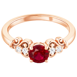 1.40 Carats Rose Gold 14K Natural Earth Mined Diamond ( Not Lab Grown ) Round Ruby Ring