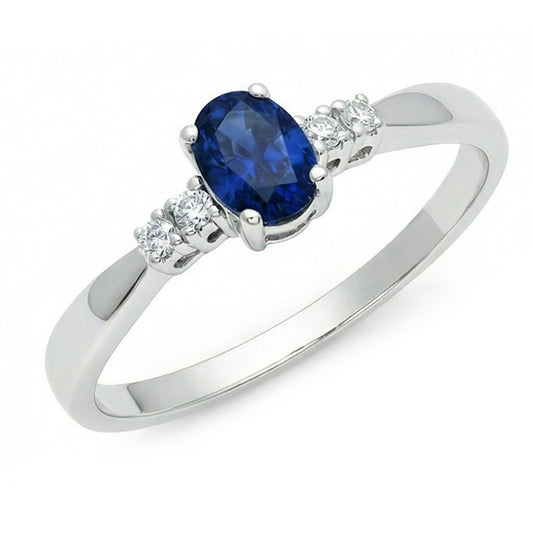natural round sapphire 1.40ct ring front view