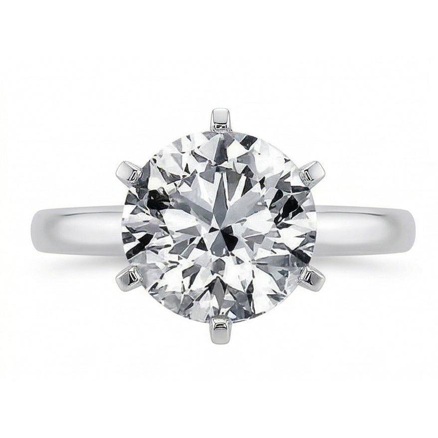 1.40 Ct Round Natural Earth Mined Diamond Solitaire Wedding Ring White Gold 14K