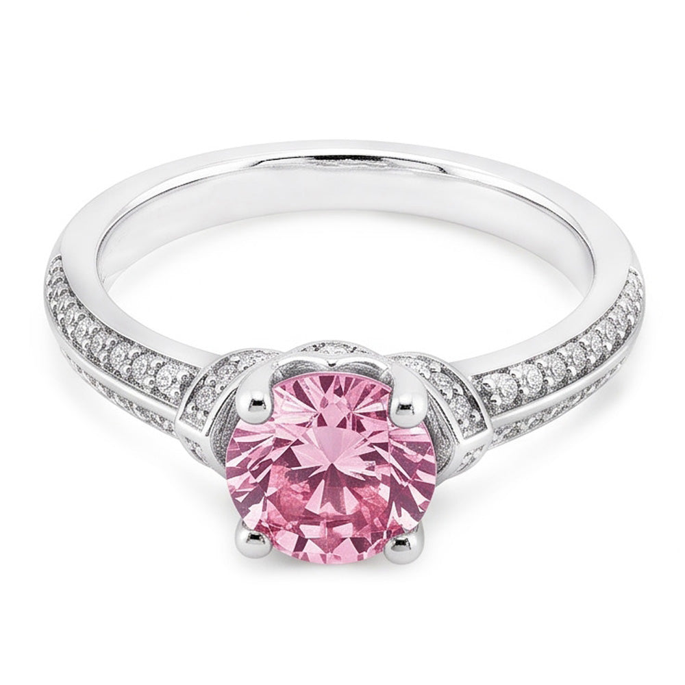 1.41 Ct Round Pink Sapphire Gemstone Ring