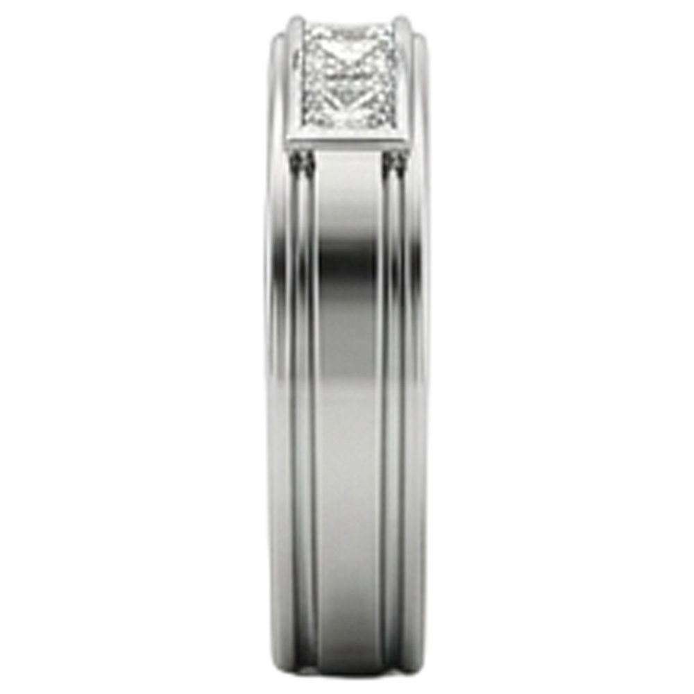 1.5 Ct Princess Cut Mens Natural Earth Mined Diamond ( Not Lab Grown )  Wedding Ring