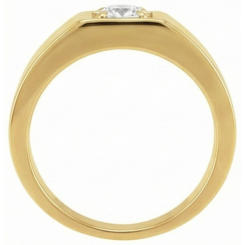 Solitaire Ring 14 Karat Yellow Gold with Fine Diamond – front view
