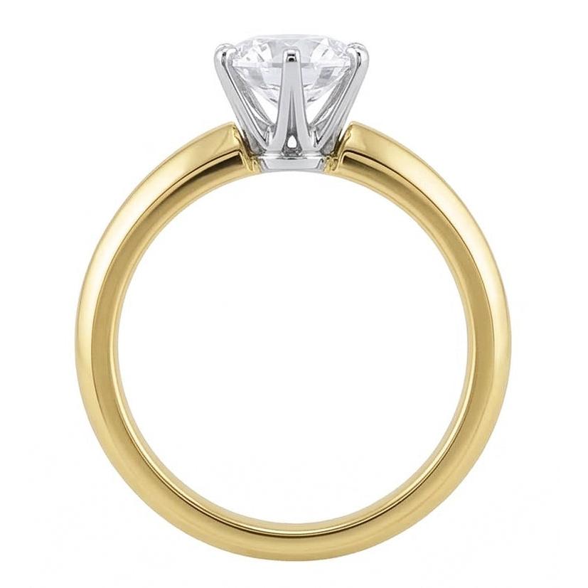 natural round diamond 1.50ct ring top view