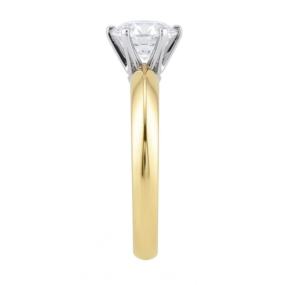 natural round diamond 1.50ct ring profile view
