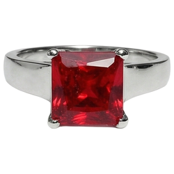 1.50 Carats Princess Solitaire Red Ruby Ring Engagement