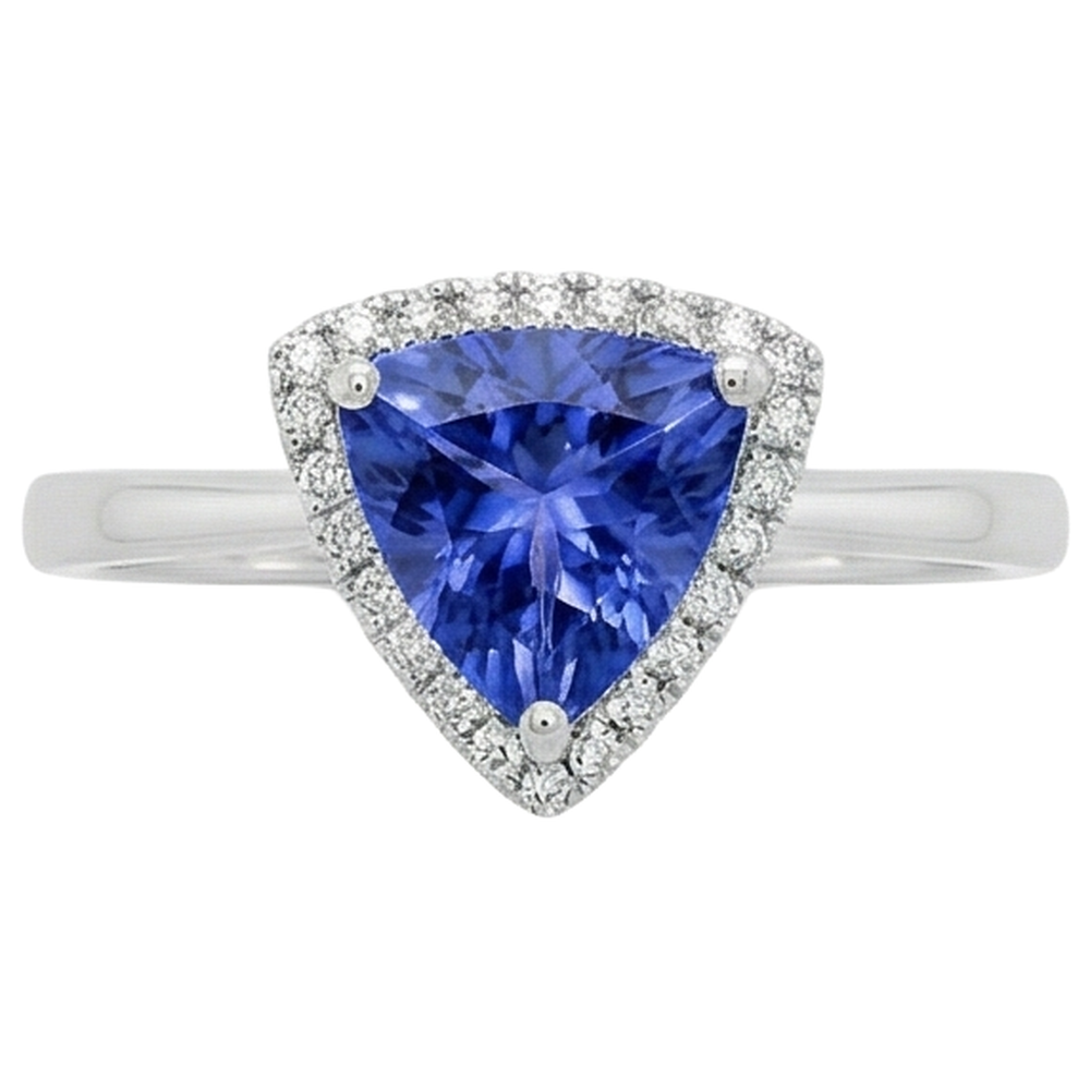 natural round tanzanite 1.50ct ring side angle