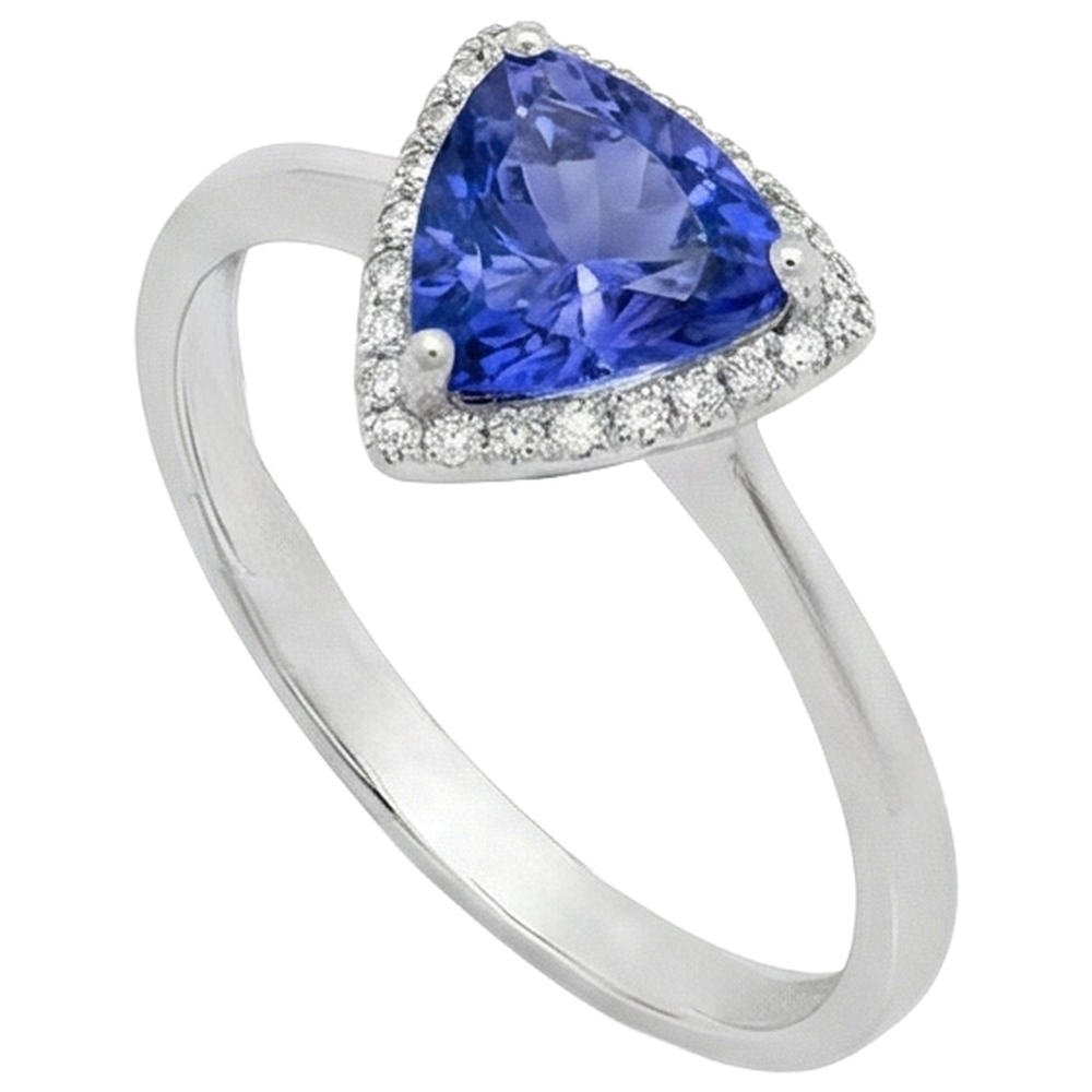 natural round tanzanite 1.50ct ring top view