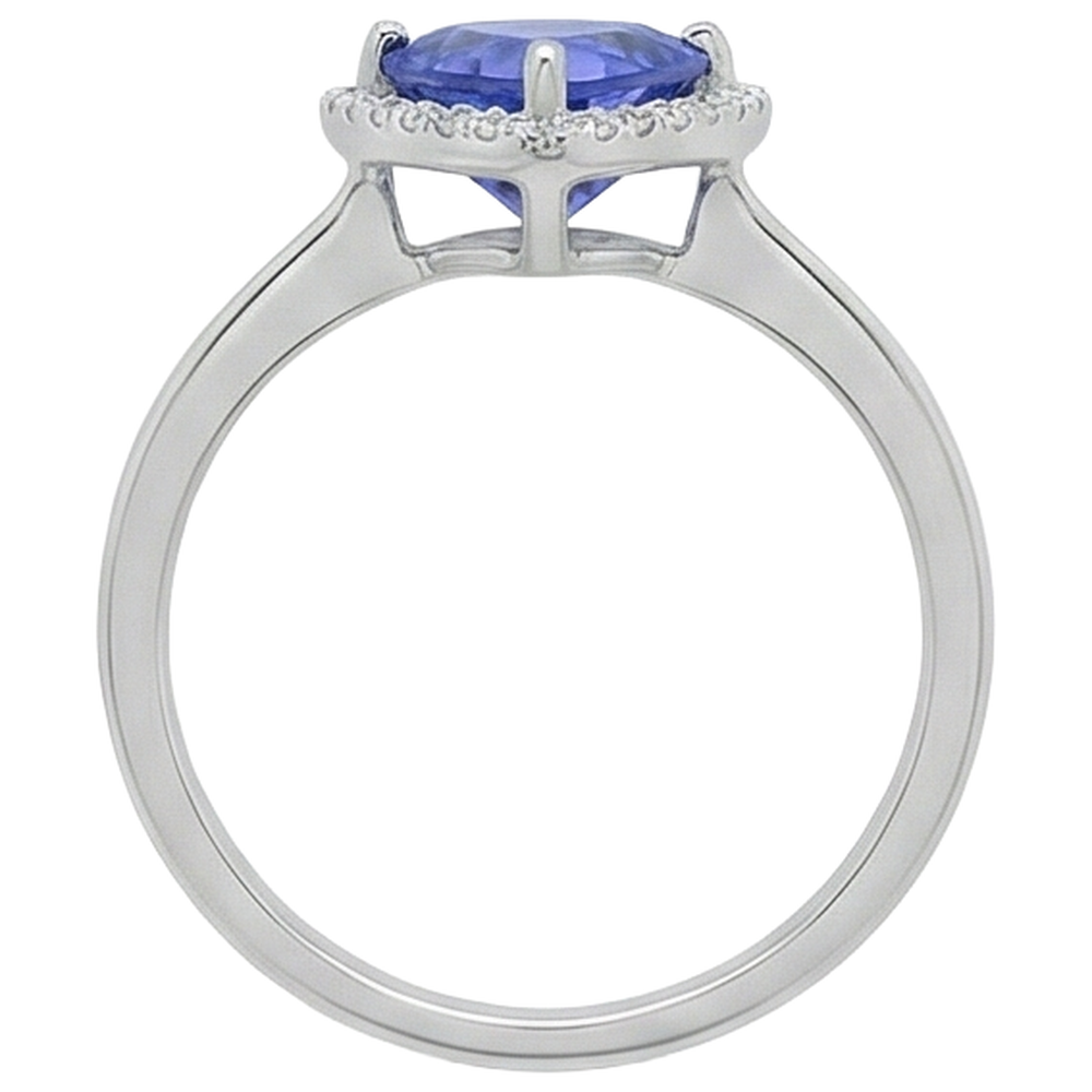 natural round tanzanite 1.50ct ring profile view