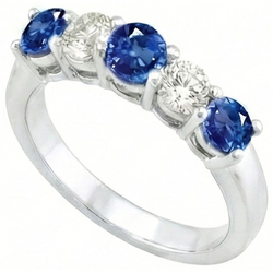 Natural Sapphire Ring 1.50ct - White Gold 14K
