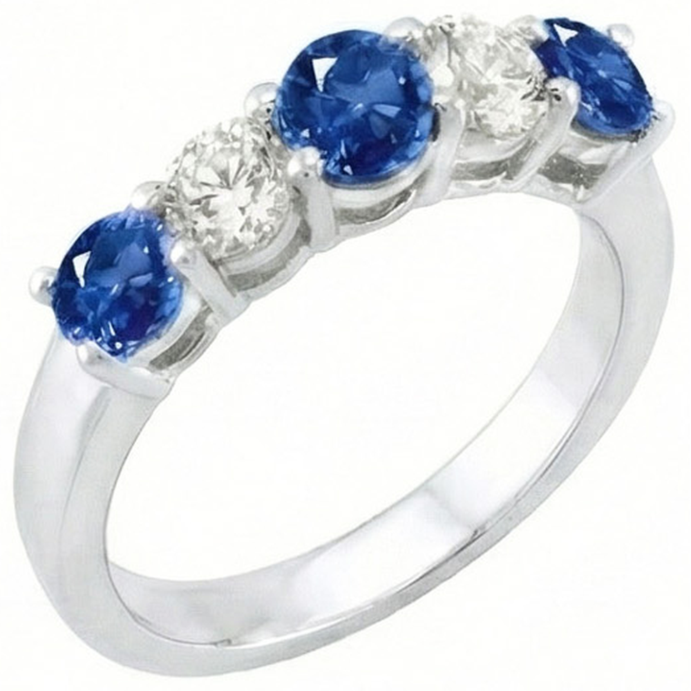natural round sapphire 1.50ct ring close up detail