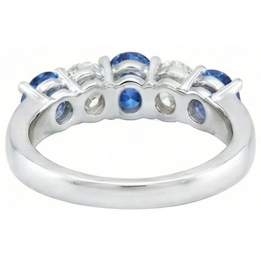 natural round sapphire 1.50ct ring profile view