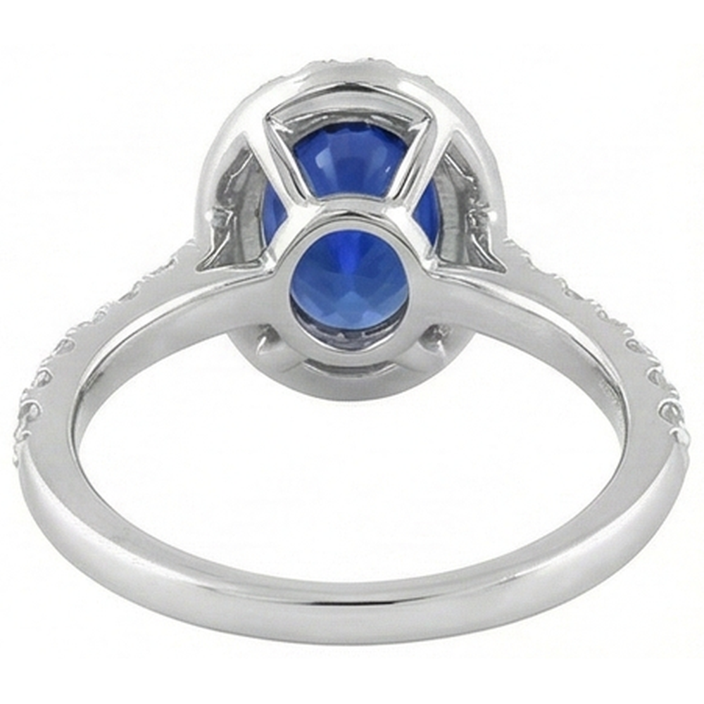 natural round sapphire 1.50ct ring with diamond accents