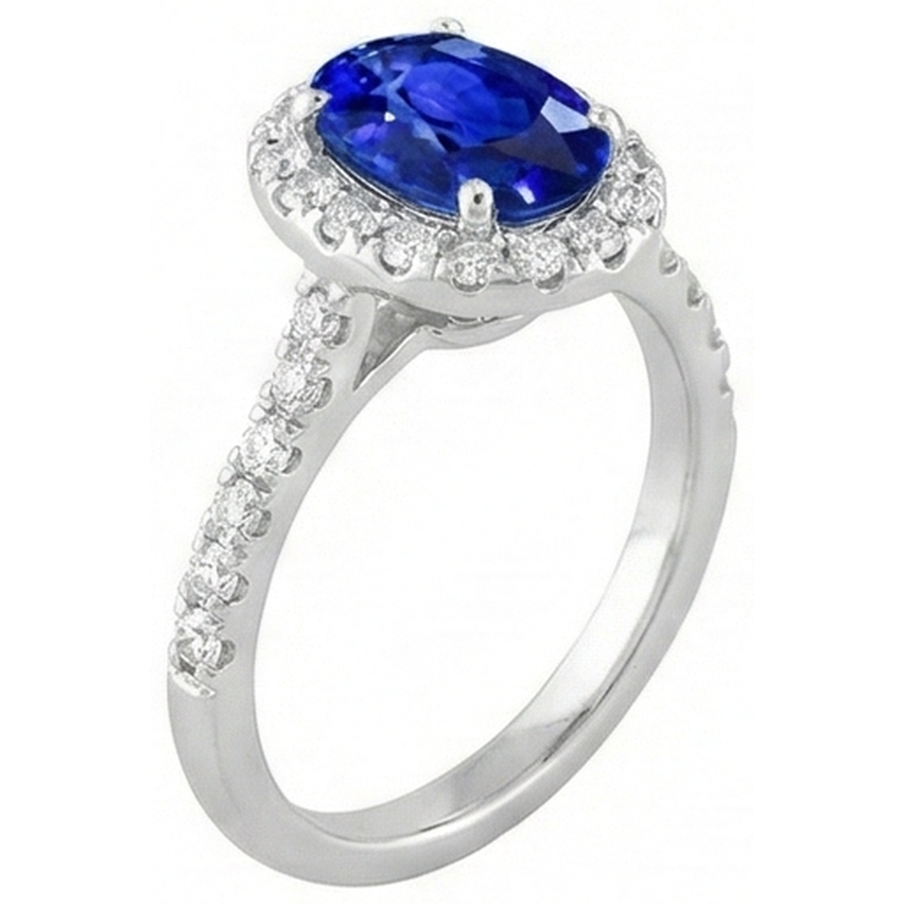 natural round sapphire 1.50ct ring close up detail