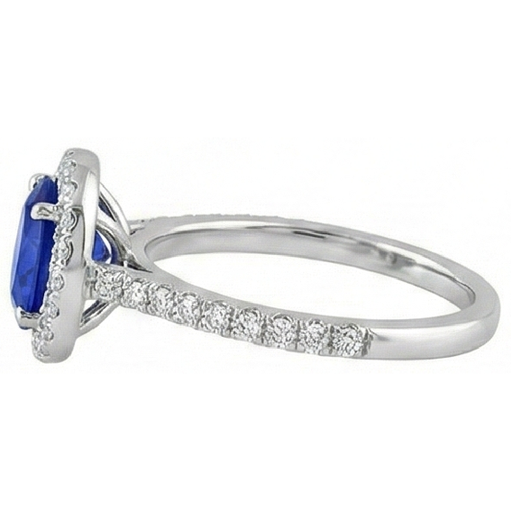 natural round sapphire 1.50ct ring top view