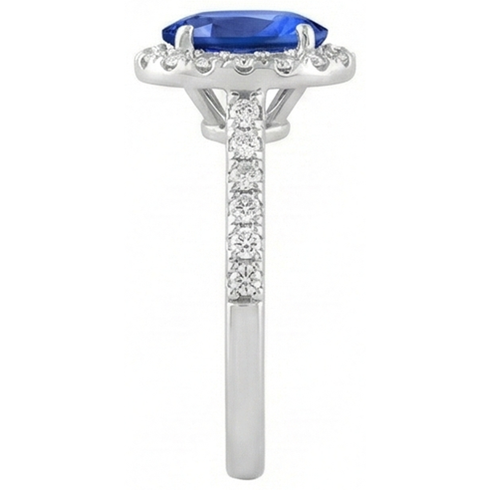 natural round sapphire 1.50ct ring profile view