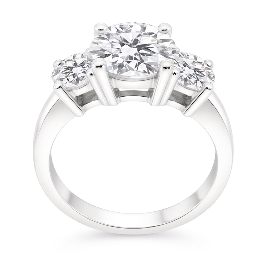 1.50 Ct Round Cut Genuine Natural Earth Mined Diamond ( Not Lab Grown ) Three Stone Ring White Gold 14K