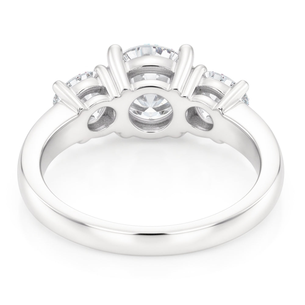 1.50 Ct Round Cut Genuine Natural Earth Mined Diamond ( Not Lab Grown ) Three Stone Ring White Gold 14K
