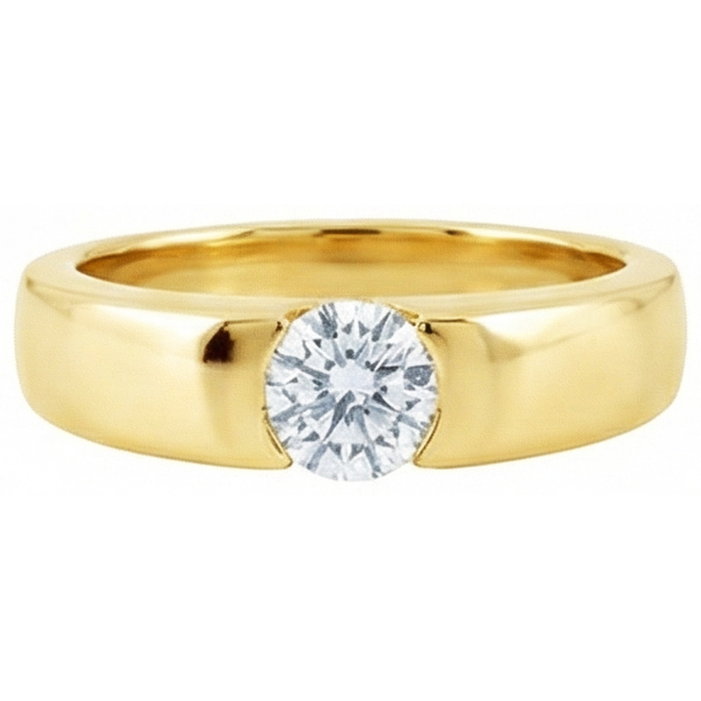 1.50 Ct. Round Real Natural Earth Mined Diamond ( Not Lab Grown ) Solitaire Engagement Ring Yellow Gold New