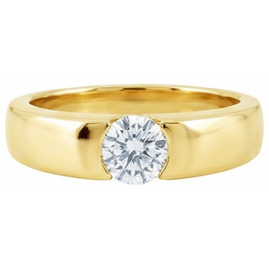 1.50 Ct. Round Real Natural Earth Mined Diamond ( Not Lab Grown ) Solitaire Engagement Ring Yellow Gold New