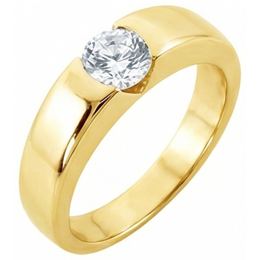 1.50 Ct. Round Real Natural Earth Mined Diamond ( Not Lab Grown ) Solitaire Engagement Ring Yellow Gold New