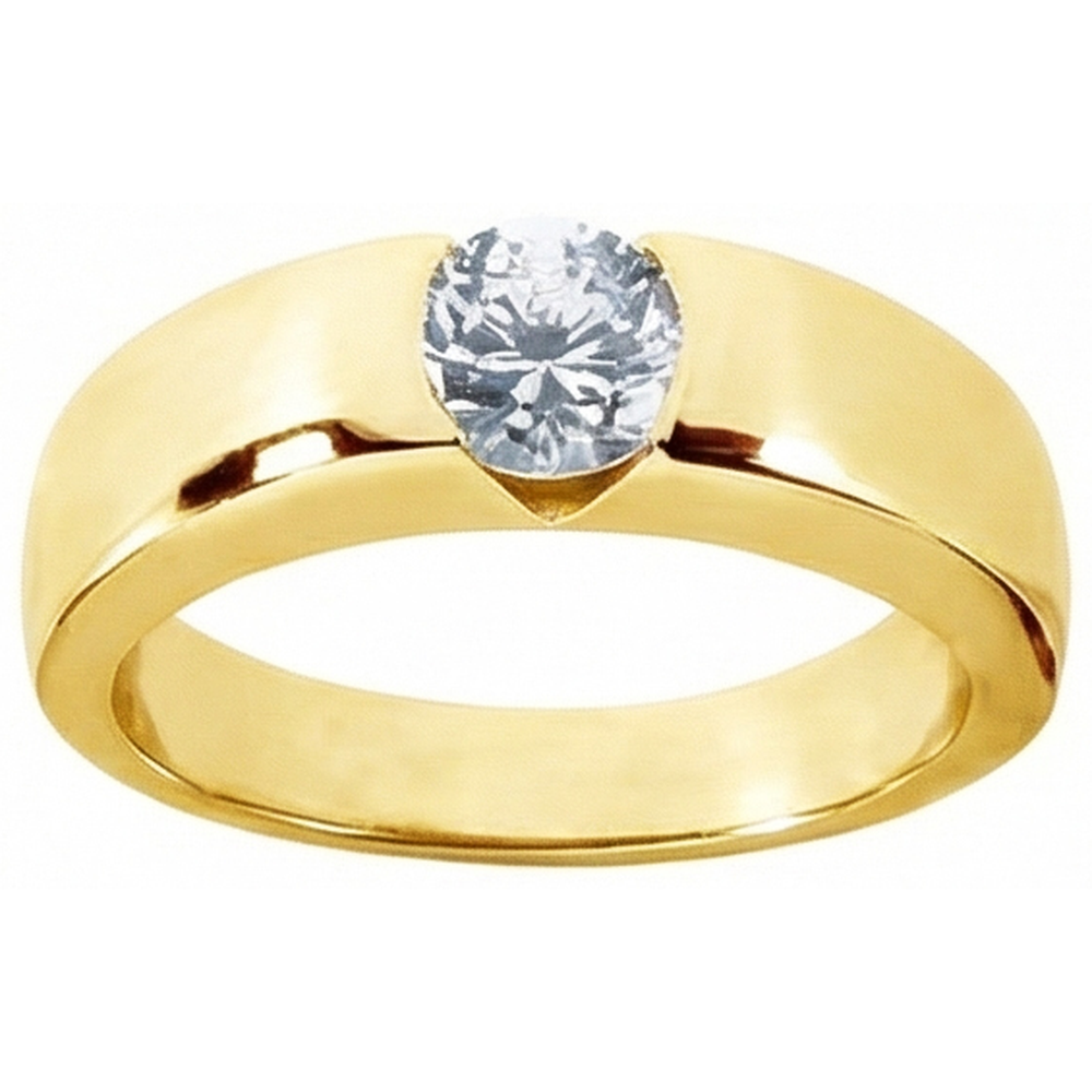 1.50 Ct. Round Real Natural Earth Mined Diamond ( Not Lab Grown ) Solitaire Engagement Ring Yellow Gold New