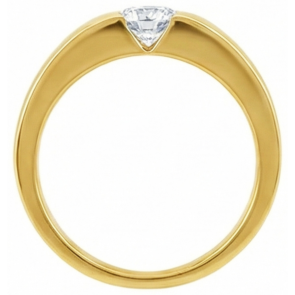 1.50 Ct. Round Real Natural Earth Mined Diamond ( Not Lab Grown ) Solitaire Engagement Ring Yellow Gold New