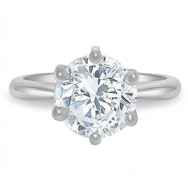 1.50 Ct. Round Real Natural Earth Mined Diamond ( Not Lab Grown )  Solitaire Ring White Gold 14K Jewelry