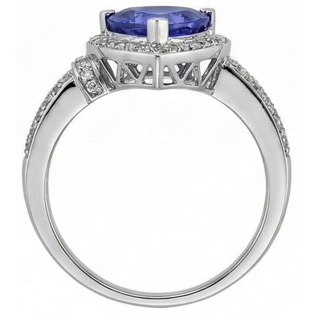 natural round sapphire 1.50ct ring with diamond accents