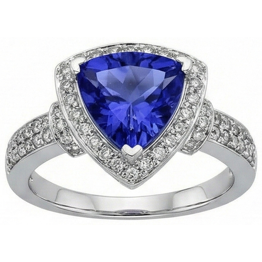 natural round sapphire 1.50ct ring front view