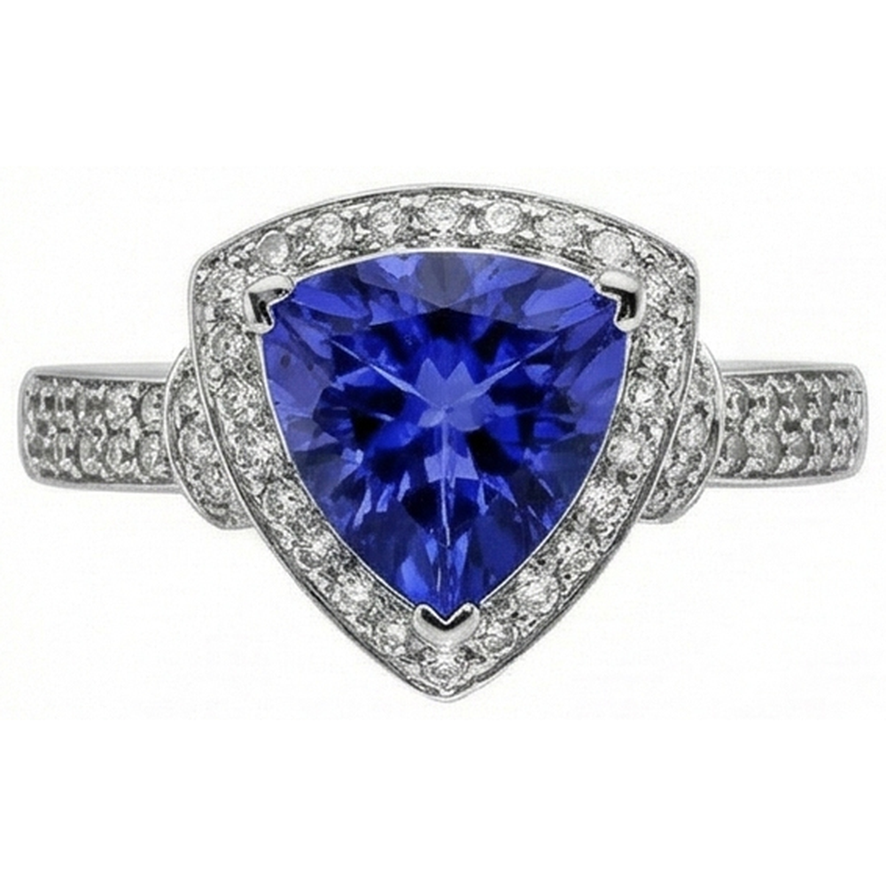 natural round sapphire 1.50ct ring top view