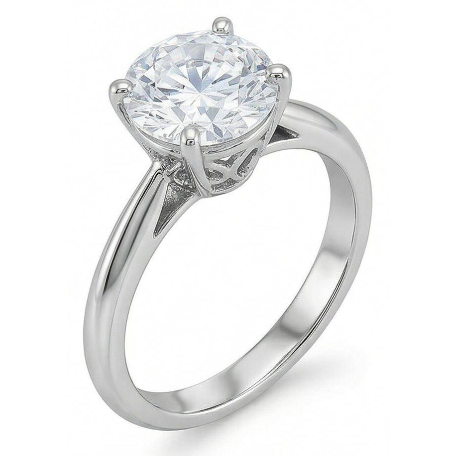 1.51 Ct. Round Natural Earth Mined Diamond Solitaire Ring White Gold 14K Jewelry