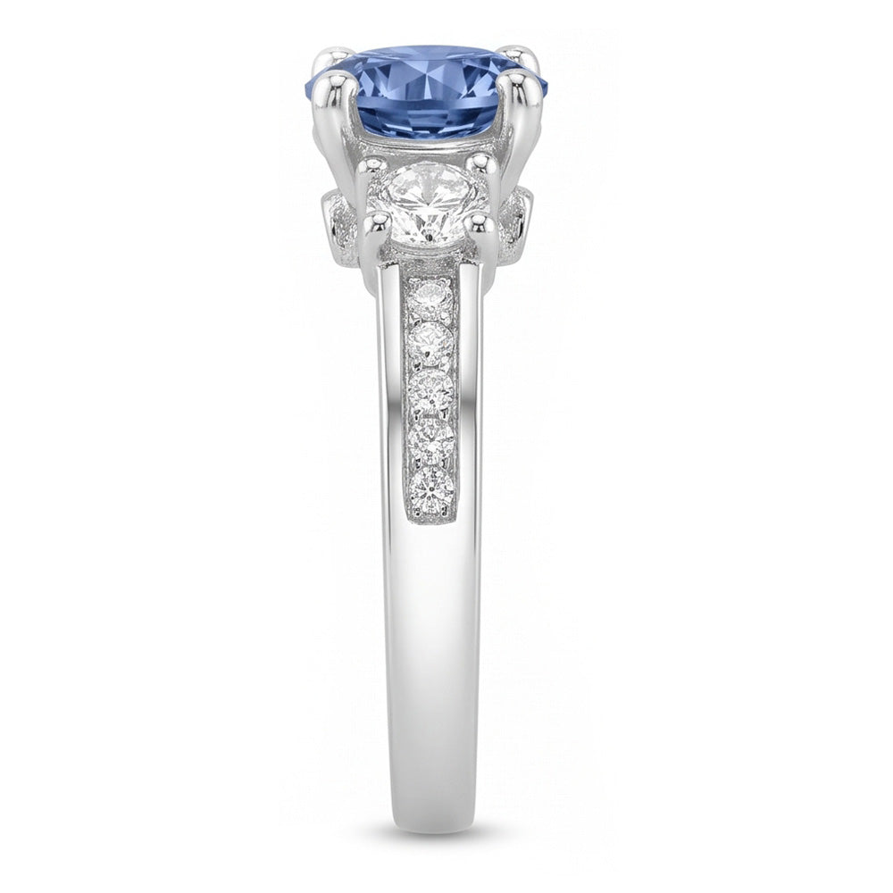 1.51 Ct. White Blue Natural Earth Mined Diamond ( Not Lab Grown )s 3 Stone Gemstone Ring White Gold