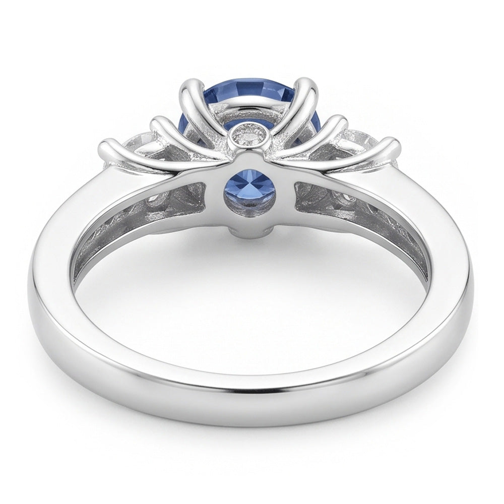 1.51 Ct. White Blue Natural Earth Mined Diamond ( Not Lab Grown )s 3 Stone Gemstone Ring White Gold