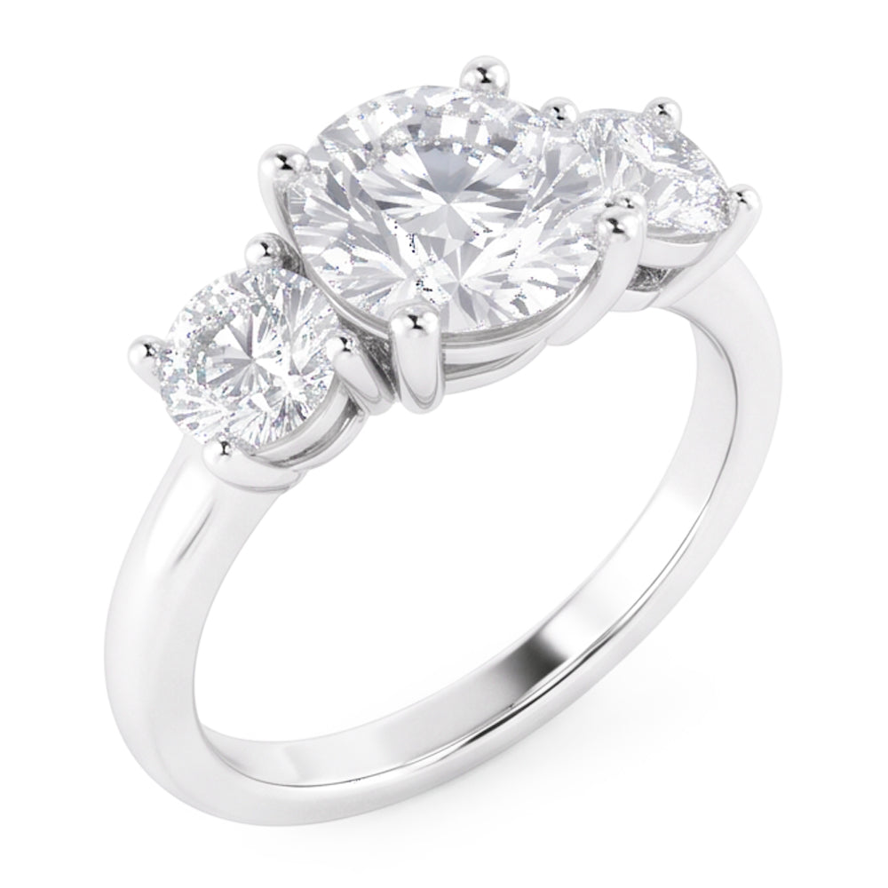 1.60 Ct Genuine Natural Earth Mined Diamond ( Not Lab Grown ) Three Stone Wedding Ring 14K White Gold